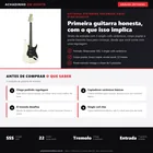 Infográfico editorial Achadinho: guitarra Strinberg RockWave RW50 Stratocaster de entrada, 3 single-coils cerâmicos, corpo poplar, braco maple, escala laurel, 22 trastes e ponte tremolo vintage; chega pedindo regulagem, boa primeira guitarra