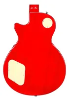 Vista traseira da Guitarra Sx Ef3 Les Paul com corpo vermelho e tampas creme.