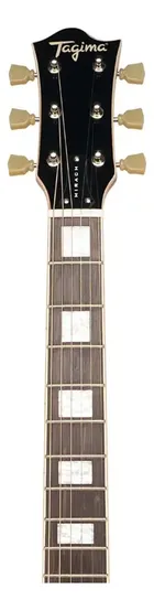 Headstock e escala escura da Guitarra Tagima Custom Mirach Sunburst 2h 4339367.