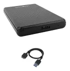 Hd Externo Knup preto com textura quadriculada e cabo USB