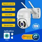 Câmera IP HW Icsee branca com duas antenas e lente infravermelho