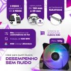 Ventoinha cooler RGB colorida com moldura preta