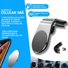 Suporte magnético prateado e preto para celular com encaixe de ventilação, acessório para Kit Multimidia