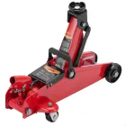 Macaco hidráulico tipo jacaré vermelho com rodas pretas