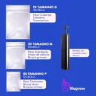 Kit Magnow Pack Sacos A Vácuo transparentes de vários tamanhos e bomba preta