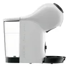 Cafeteira Dolce Gusto branca com reservatório transparente e detalhes pretos.