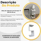 Mesa De Cabeceira Amsterdã branca em formato S com dois nichos.