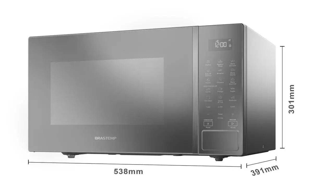 Detalhe do painel e menu gourmet