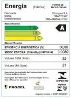 Selo PROCEL de eficiência energética classe A para Micro-ondas Brastemp.