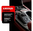 Compressor digital Simake preto com display no console do carro.