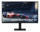 Monitor Gamer Samsung S3 preto com tela exibindo carro de corrida e texto Essential Monitor S3