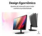 Monitor LG preto com tela colorida e ajuste de inclinação