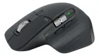 Mouse Logitech MX Master 3S grafite com rodas de rolagem prateadas e LED verde.
