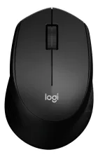 Mouse M280 preto com roda de rolagem, logo Logi e lateral texturizada.