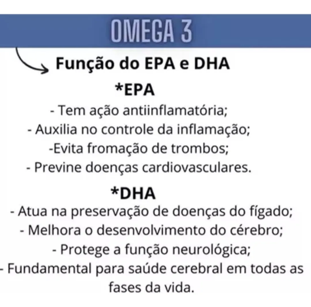 Benefícios EPA anti-inflamatório e DHA cerebral