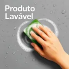 Mão lavando Papel Parede Adesivo Lavável cinza com esponja verde e espuma.
