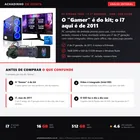 Infográfico editorial Achadinho: PC completo Strong Tech com Intel Core i7 de 2a geracao (2011), 16GB DDR3, SSD de 512GB, video integrado Intel HD e monitor de 19 polegadas; o Gamer e do kit de perifericos, bom para office e jogo leve, nao para AAA