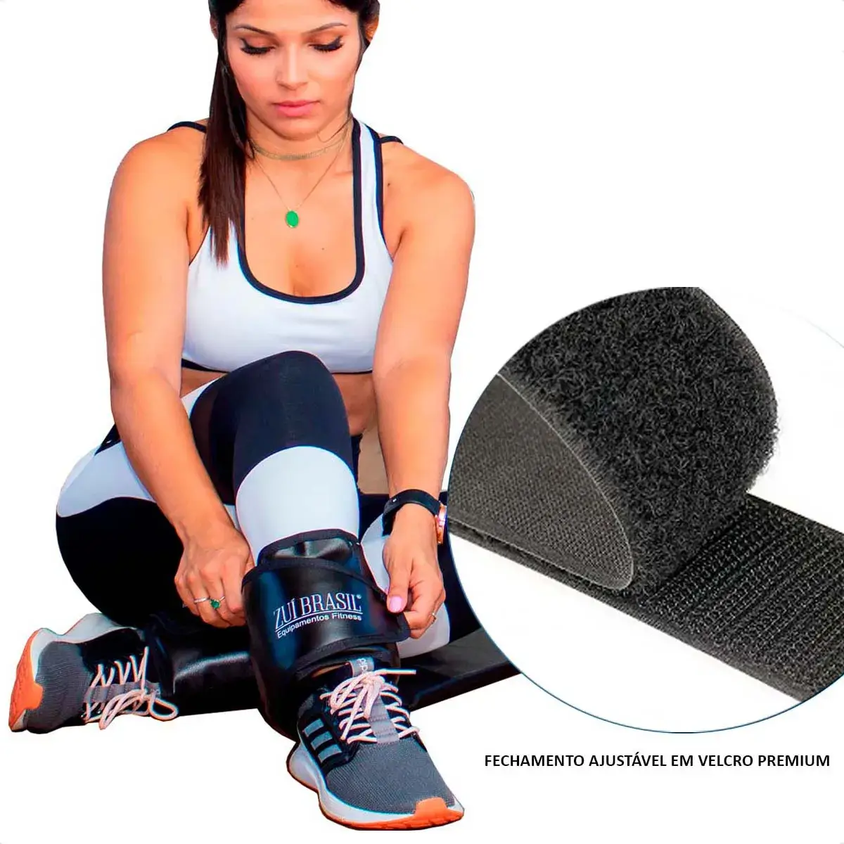 Aplicação da Caneleira 5kg no Tornozelo para Exercício de Glúteo