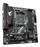 Placa Mãe Gigabyte B550M Aorus Elite preta, com dissipadores e detalhes laranja Aorus.