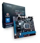 Placa Mãe H81 LGA 1150 preta com slots azuis e caixa preta Knup.