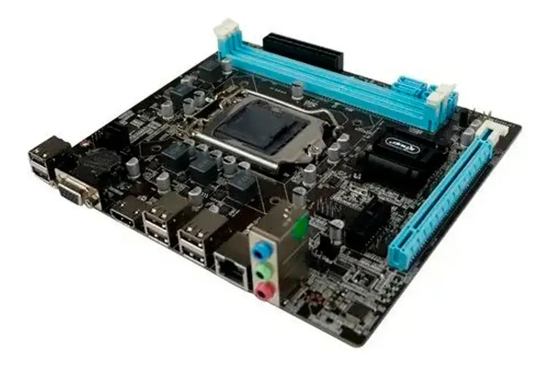 Placa mãe com slots de cor azul