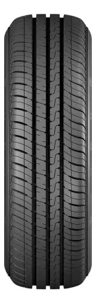 Pneu Goodyear preto com sulcos da banda de rodagem longitudinais e em zigue-zague