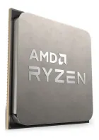 Processador AMD Ryzen prateado com logo AMD RYZEN e borda preta.
