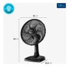 Ventilador de mesa Mondial preto com dimensões de 49x35x24,5 cm