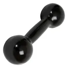 Halter preto brilhante com extremidades esféricas