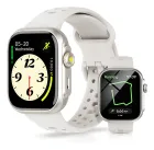 Dois Smartwatch Bettdow Fb041 brancos e prateados com telas de relógio e corrida.