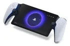 PlayStation Portal branco com tela preta e logo PlayStation roxo