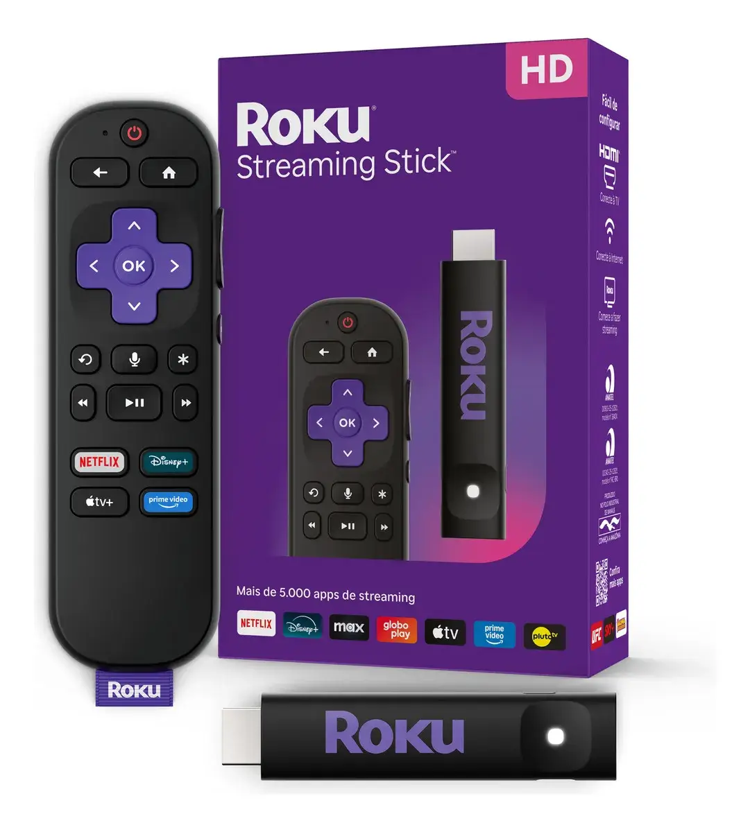 Roku Streaming Stick 4K Controle Voz