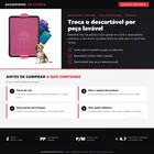 Infográfico editorial Achadinho: sanitário canino de plástico com grade superior e reservatório inferior, desmontável e lavável, indicado para cães de pequeno e médio porte, com destaques e alertas de compra.