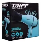 Secador de Cabelo Taiff Style azul com bico preto na caixa preta.