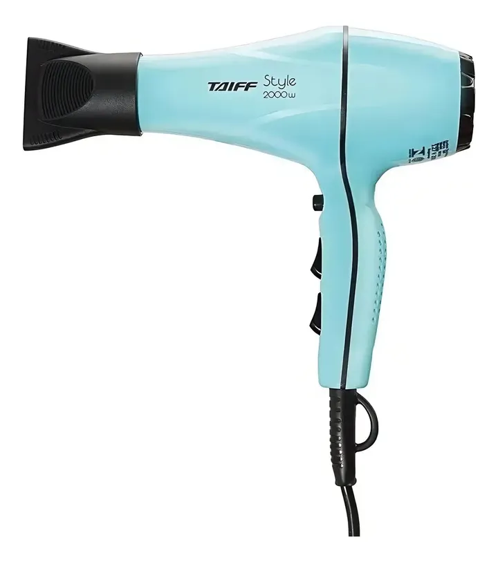 Secador de Cabelo Taiff Style Profissional Azul 2000W Iônico Silencioso em destaque.