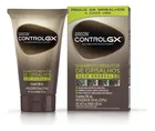 Tubo e caixa marrom-esverdeada do Shampoo Redutor de Grisalhos Grecin Control GX.