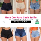 Short jeans feminino desfiado em diversas cores.