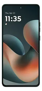 Smartphone Moto G86 5g 512gb Verde-escuro Motorola, tela exibindo horário e papel de parede abstrato.