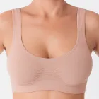 Sutiã Lupo bege sem costura com franzido central.