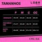 Tabela de medidas Sutiã Lupo rosa com tamanhos P, M, G, GG.