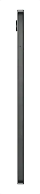 Vista lateral do Tab A9 grafite com botão na parte superior.