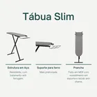 Tabua De Passar Roupa Reforçada Com Porta Ferro 3 Alturas Cor Preto Liso, detalhes.