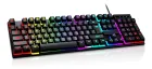 Teclado Gamer preto com teclas iluminadas RGB coloridas e layout ABNT2