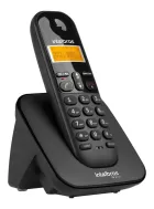 Telefone sem fio Intelbras preto com visor luminoso