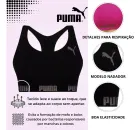 Top Puma preto nadador com logo cinza.