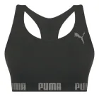 Top Puma preto nadador com logo e escrita cinza na faixa