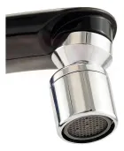 Torneira Elétrica preta e cromada, arejador com padrão hexagonal