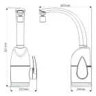 Desenho técnico da Torneira Elétrica Prima Touch Zagonel com medidas.
