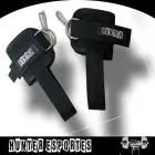 Par de tornozeleiras pretas Hunter com argolas metálicas