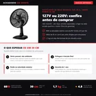 Infográfico da análise editorial Achadinho: ventilador Mondial VSP-30-B 30 cm - versões 127V ou 220V (não é bivolt), 60W e custo de cerca de R$ 13 por mês a 8 h por dia